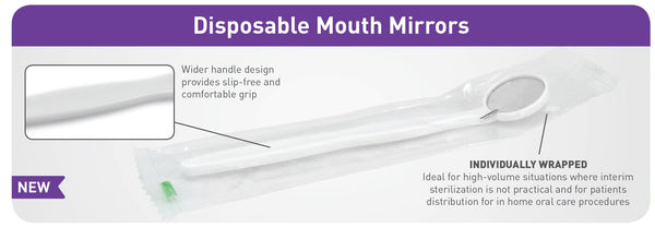 94 : Disposable Mouth Mirrors, Individually Wrapped