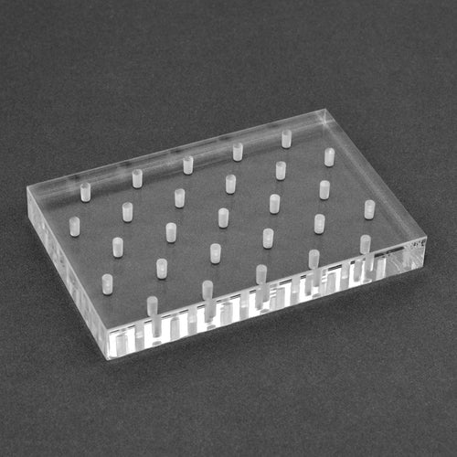 1516A : Clear Plexiglass 27 Hole Bur Blocks with Boxes