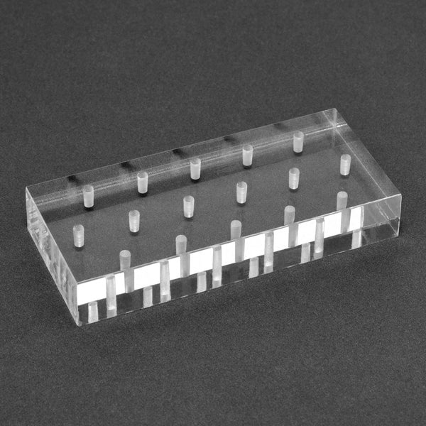 1516 : Clear Plexiglass 16 Hole Bur Blocks with Boxes