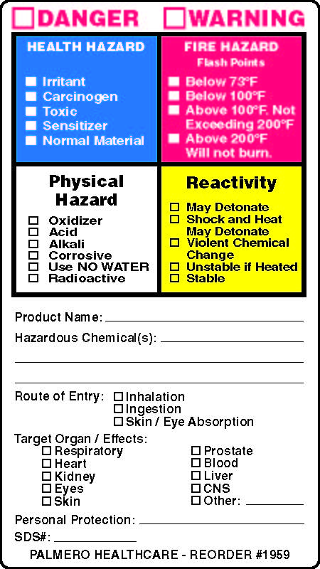 1959 : Hazardous Material Labels