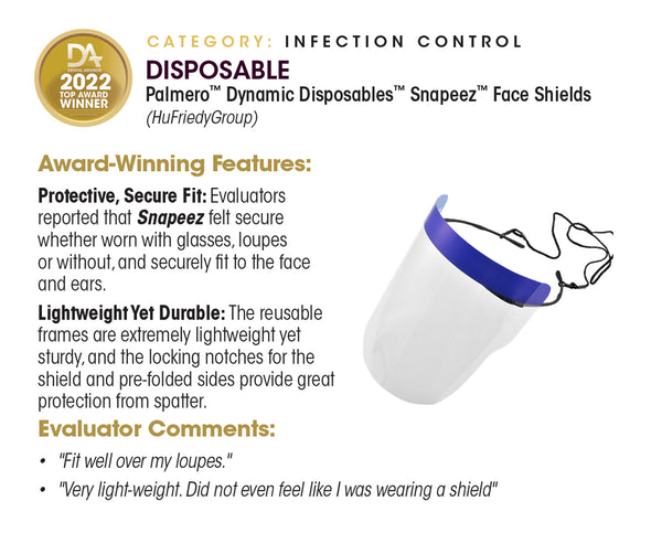 3920 :  Dynamic Disposables® Snapeez™ Half Face Shields, Office Pack