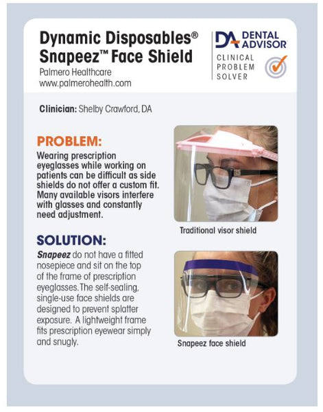 3918 : Dynamic Disposables® Snapeez™ Full Face Shields, Office Pack